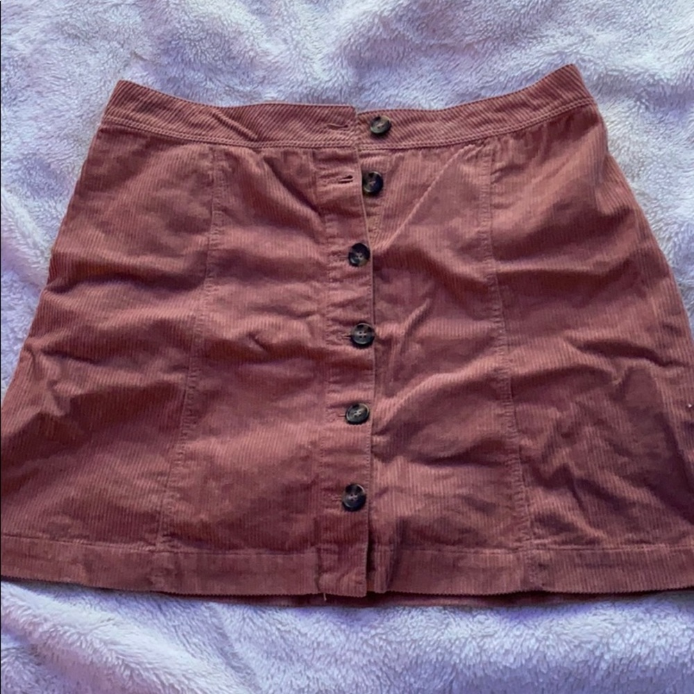 pink button up skirt